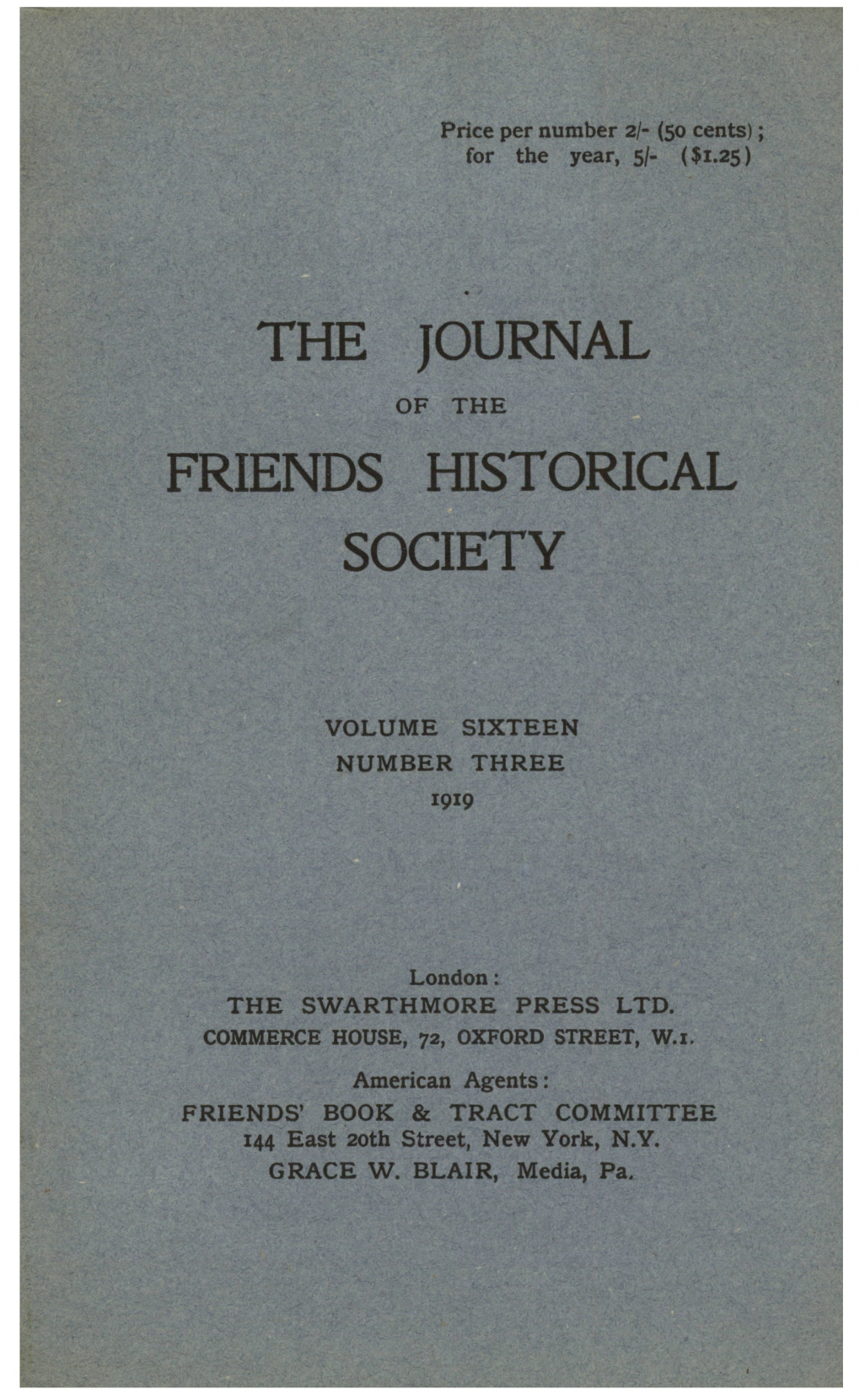American Agents: FRIENDS' BOOK & TRACT COMMITTEE 144 East 20Th Street, New York, N.Y