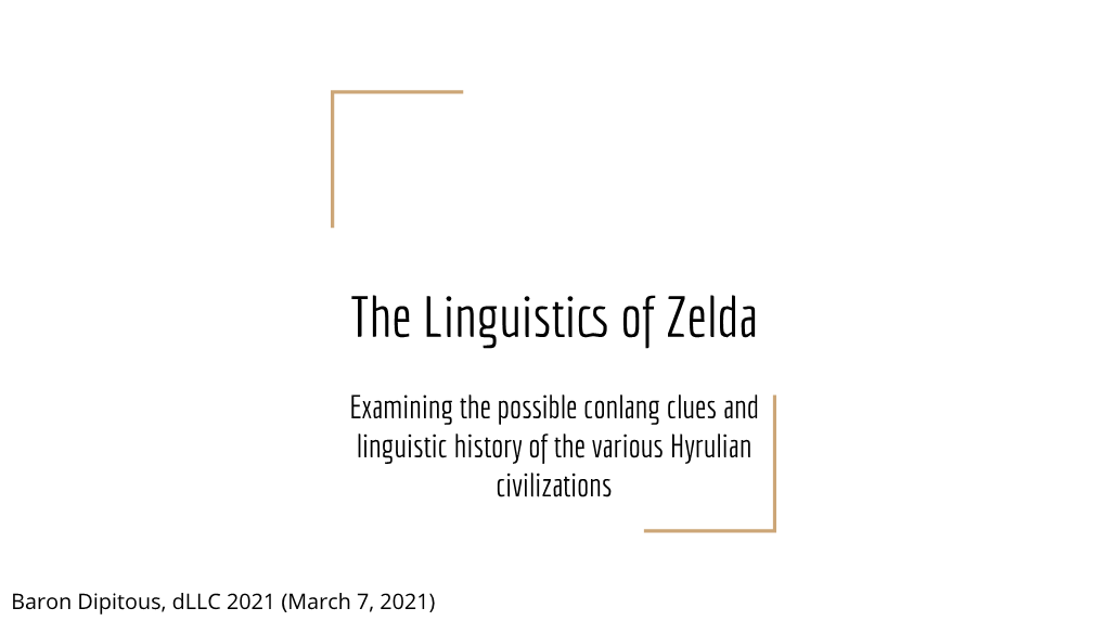 The Linguisticsof Zelda