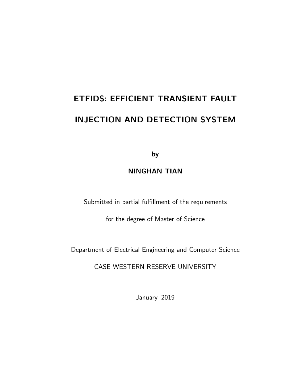 Etfids: Efficient Transient Fault Injection and Detection System