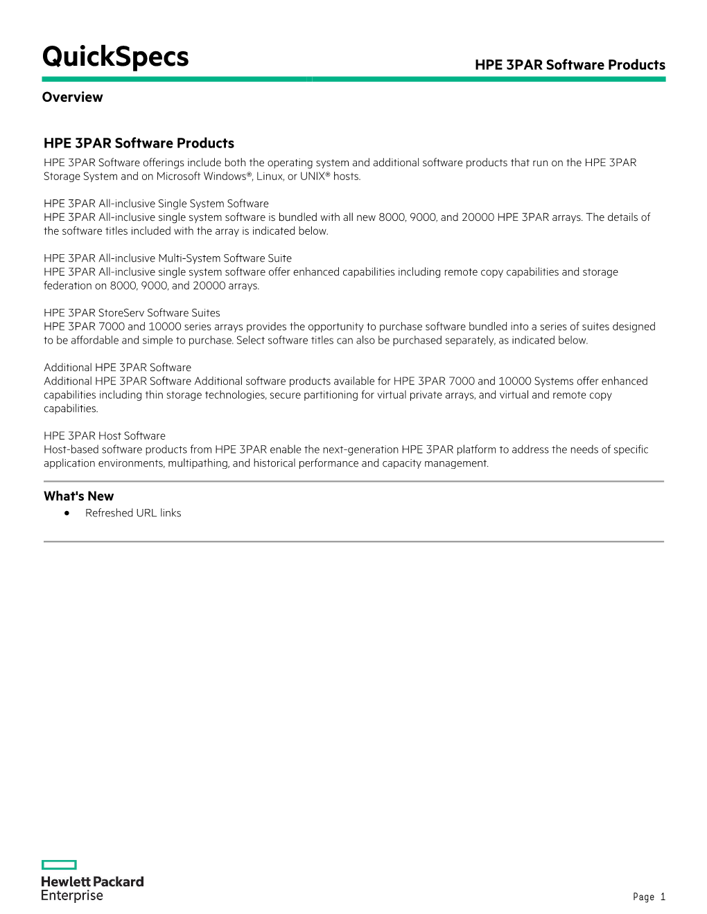 HPE 3PAR Software Products Overview