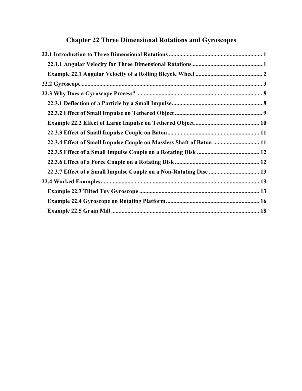 Chapter 22 Three Dimensional Rotations and Gyroscopes