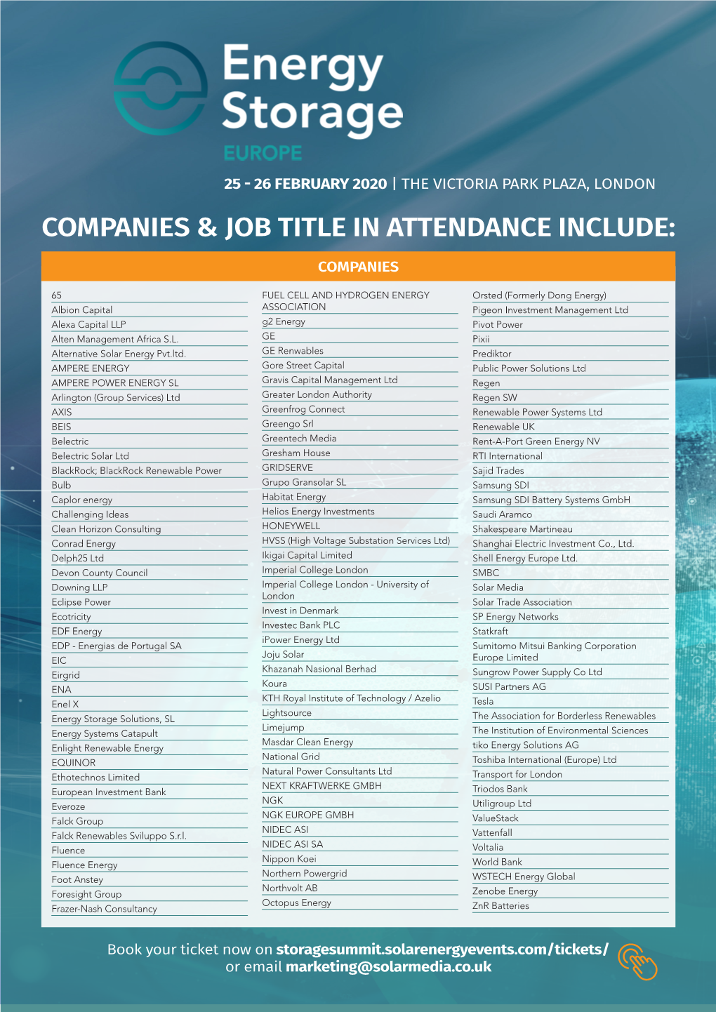 Companies & Job Title in Attendance Include