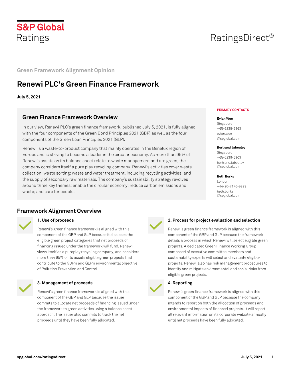 Renewi PLC's Green Finance Framework