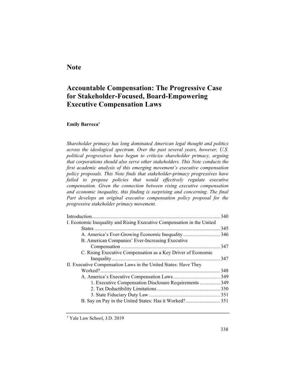 The Progressive Case for Stakeholder-Focused, Board-Empowering Executive Compensation Laws