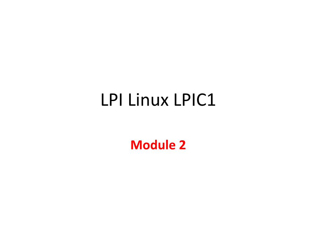 LPI Linux LPIC1