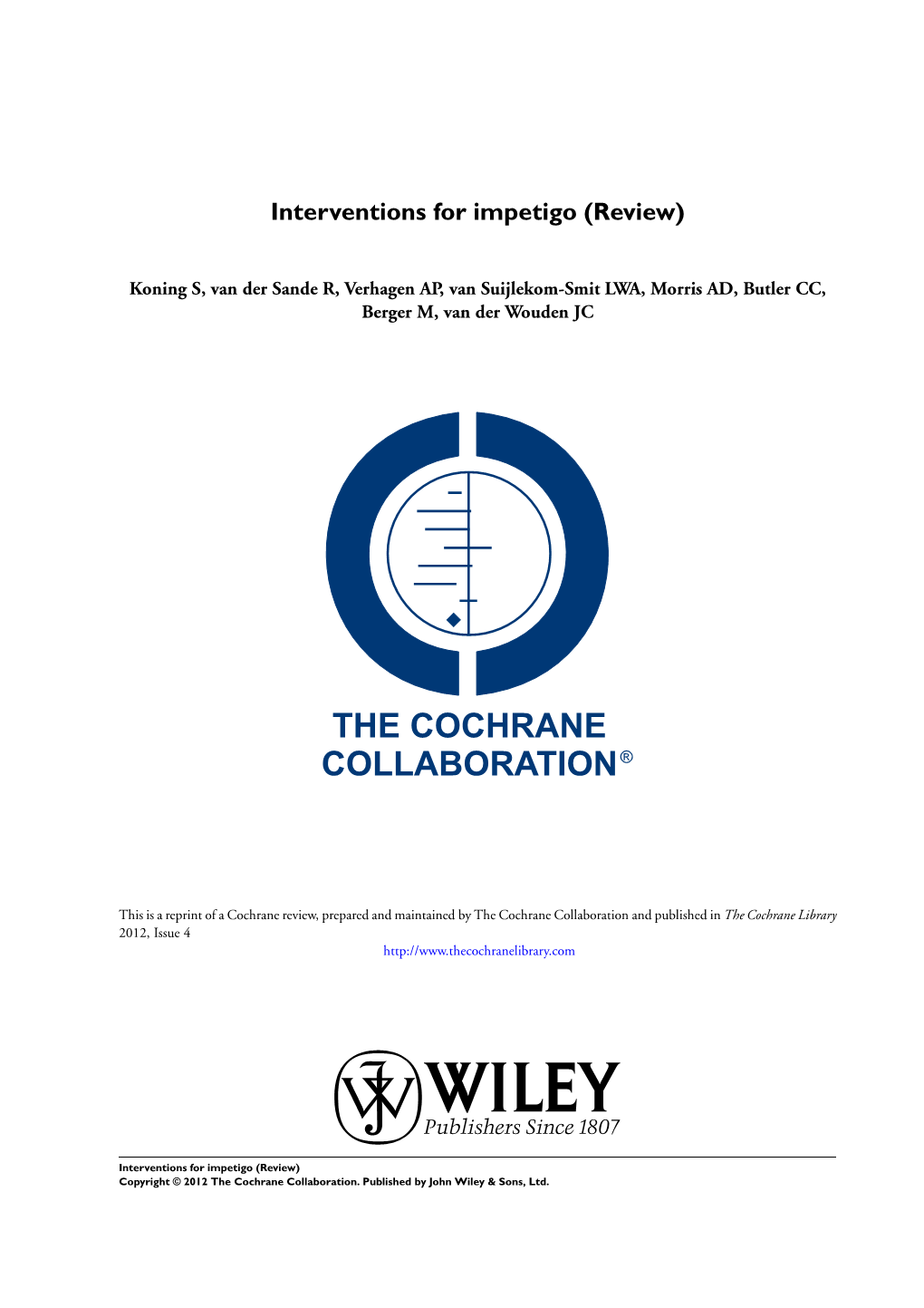 Interventions for Impetigo (Review)