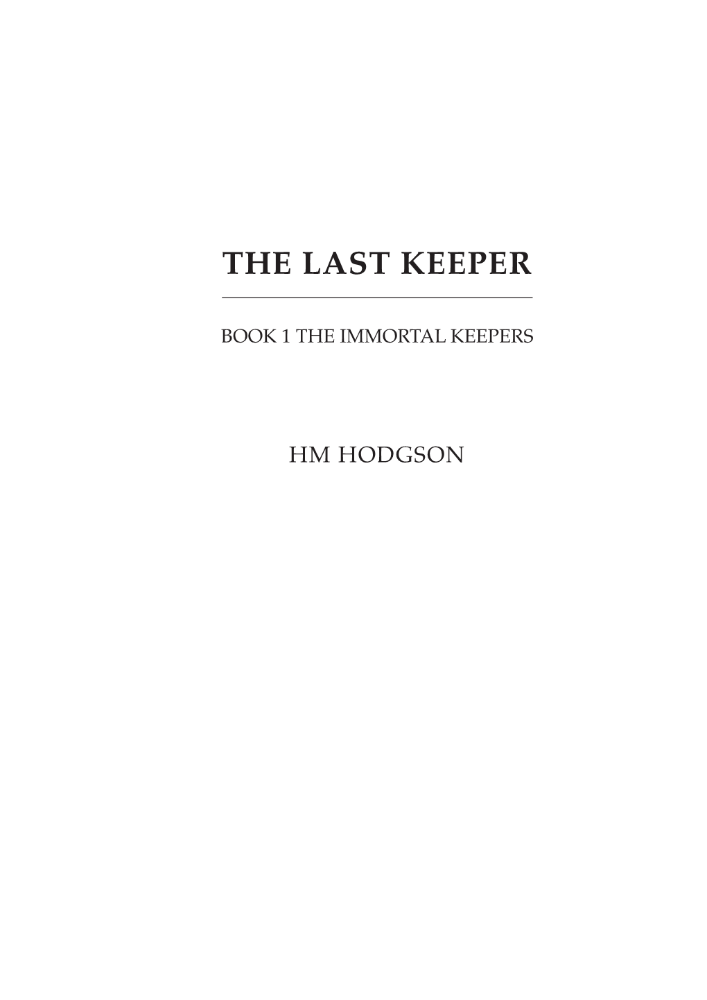 The Last Keeper