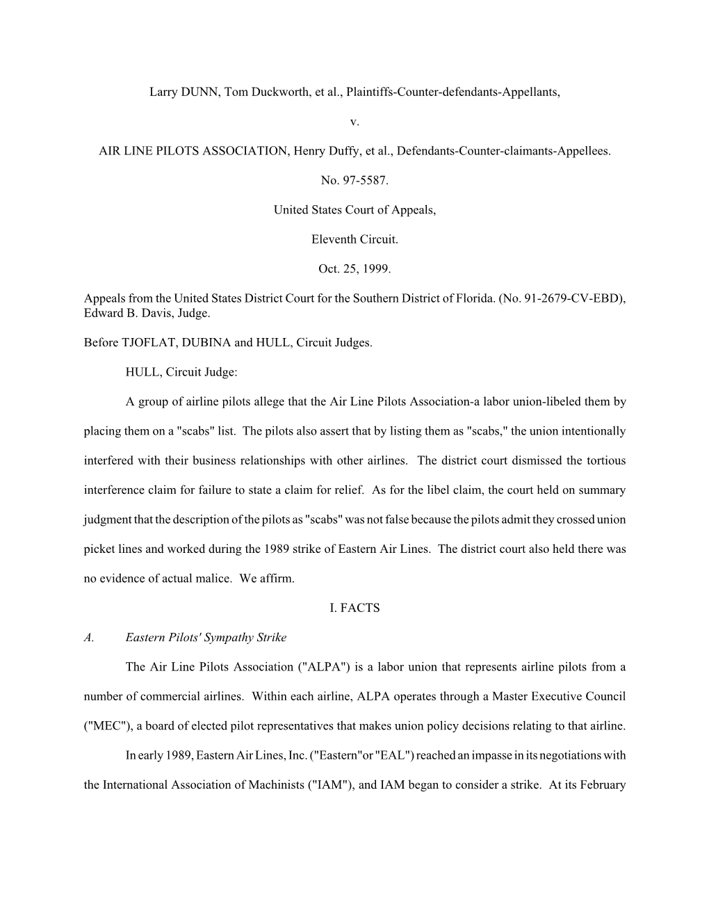 Larry DUNN, Tom Duckworth, Et Al., Plaintiffs-Counter-Defendants-Appellants