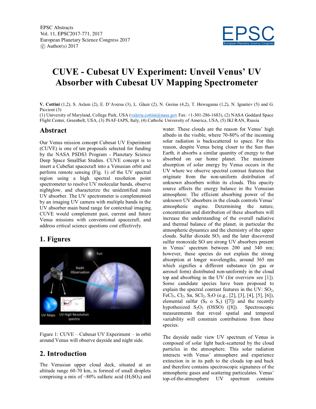 Cubesat UV Experiment: Unveil Venus’ UV Absorber with Cubesat UV Mapping Spectrometer