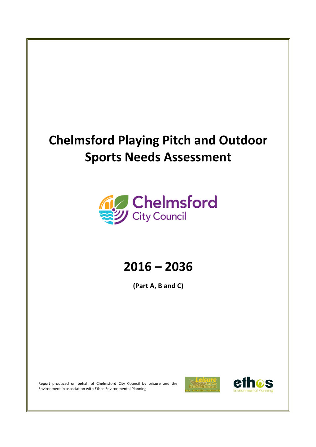 Chelmsford Playing Pitch and Outdoor Sports Needs Assessment