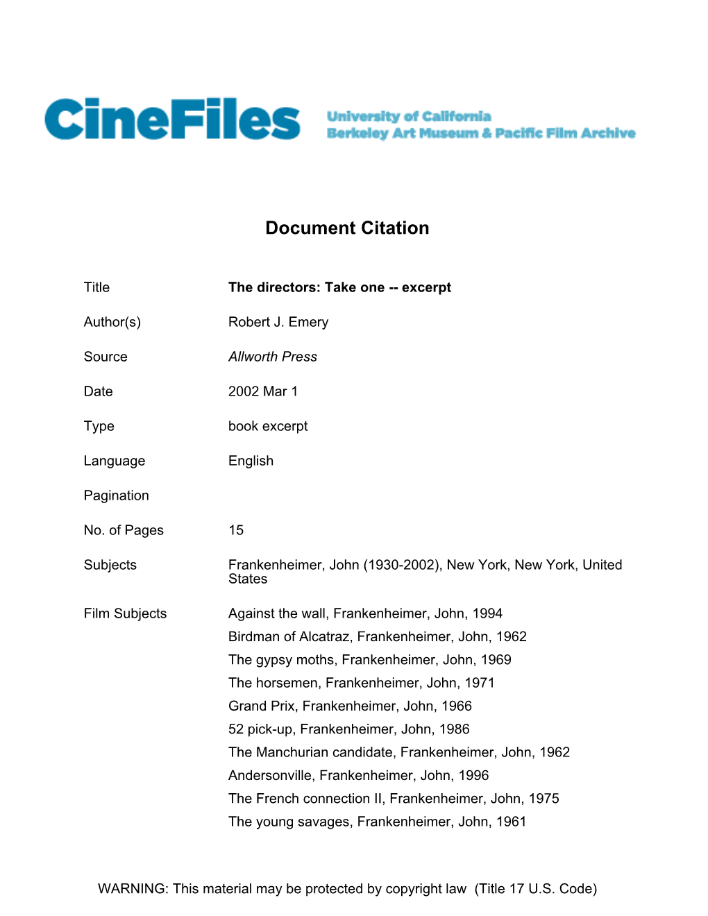 Cinefiles Document #44989