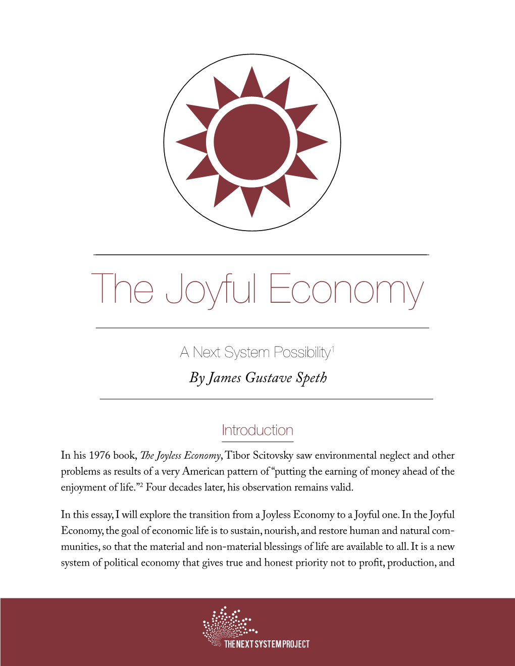 The Joyful Economy