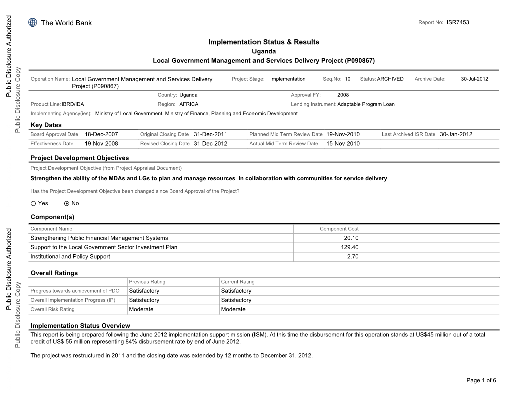 World Bank Document