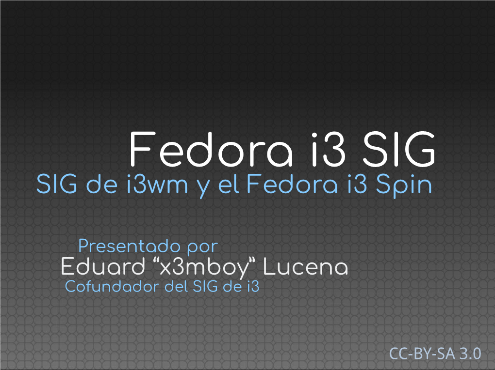 SIG De I3wm Y El Fedora I3 Spin