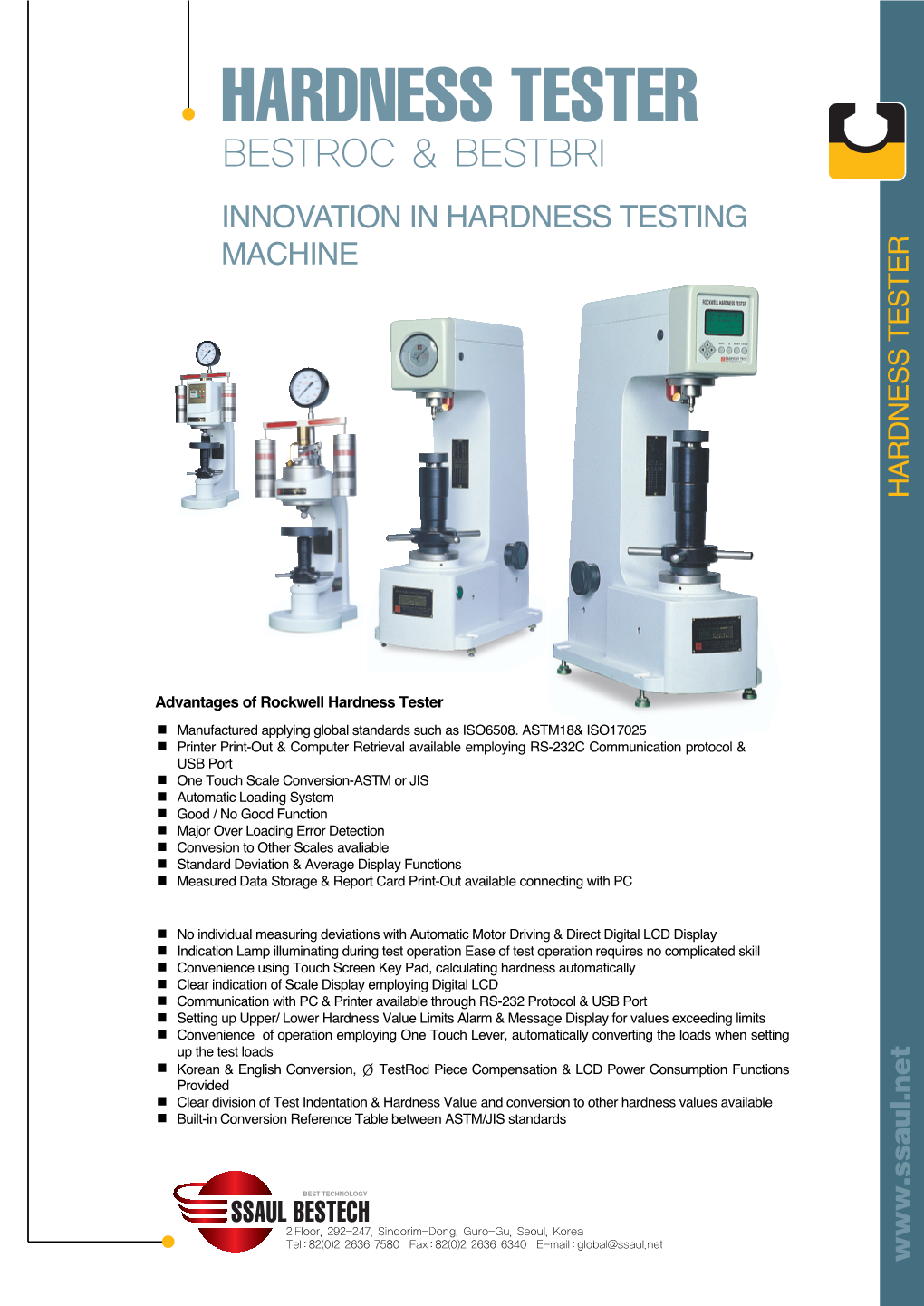 Hardness Tester Bestroc & Bestbri Innovation in Hardness Testing Machine Hardness Tester
