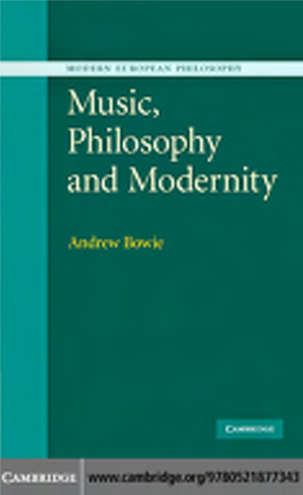 Music, Philosophy, and Modernity