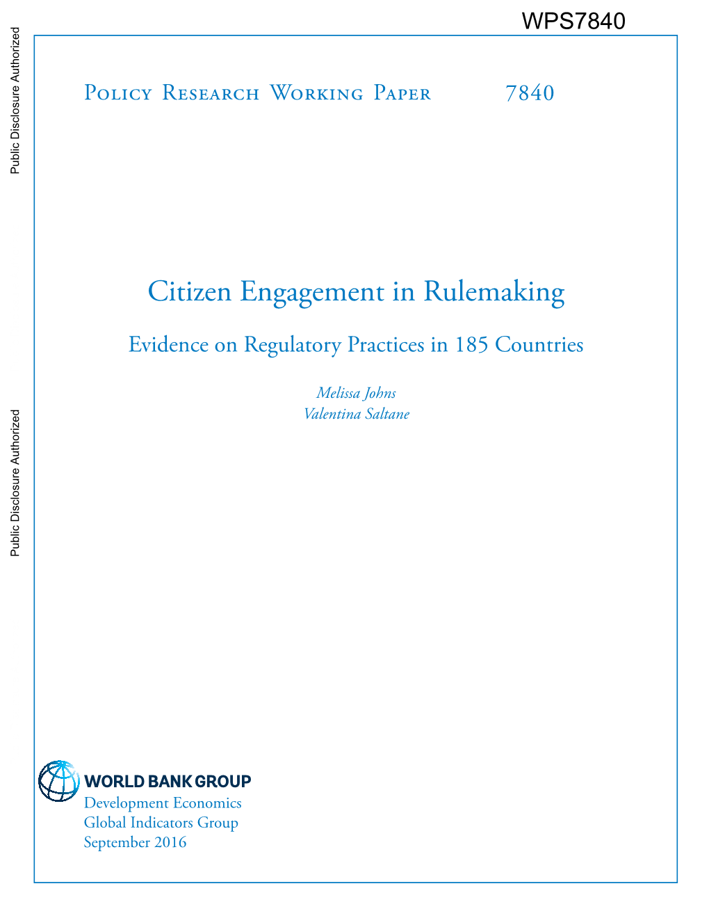 Citizen Engagement in Rulemaking