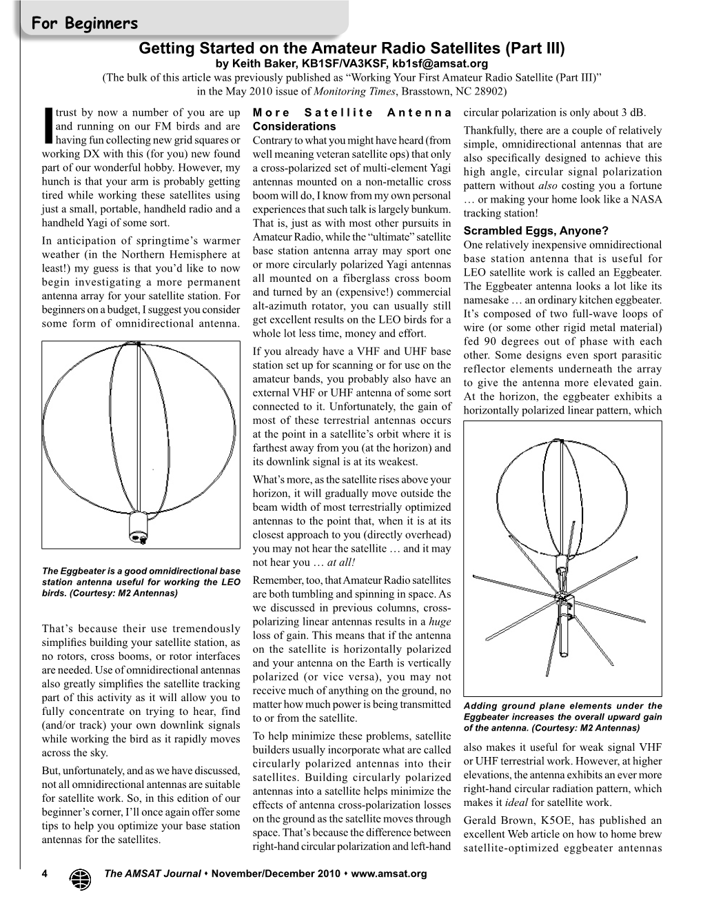 For Beginners Getting Started on the Amateur Radio Satellites