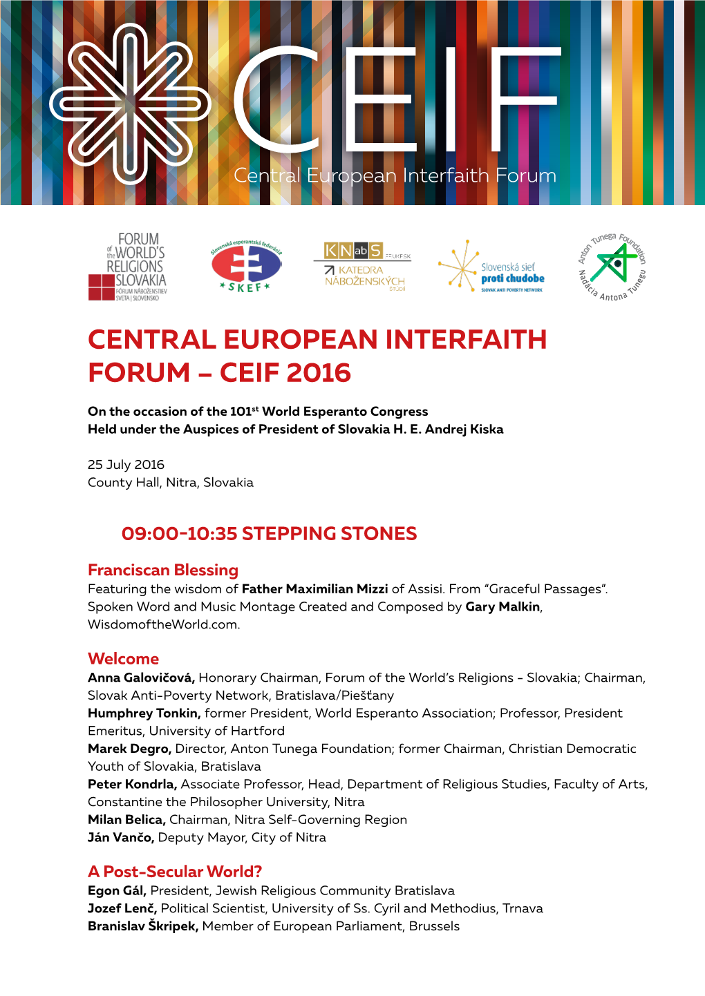 Central European Interfaith Forum – Ceif 2016