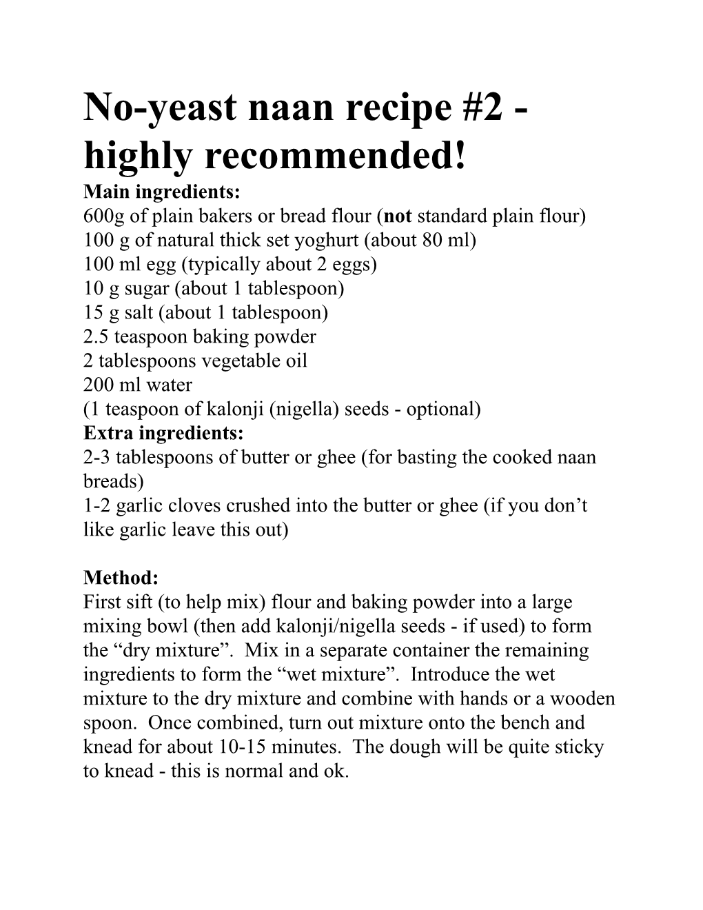 No-Yeast Naan Recipe #2