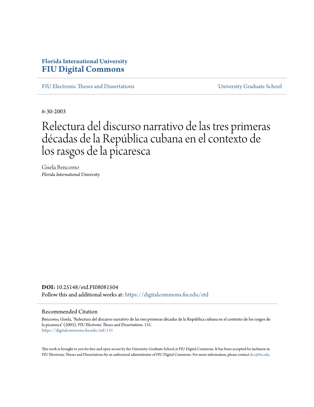 Relectura Del Discurso Narrativo De Las Tres Primeras Décadas De La