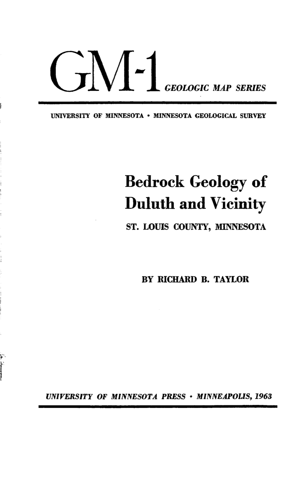 Bedrock Geology of Duluth and Vicinity ST