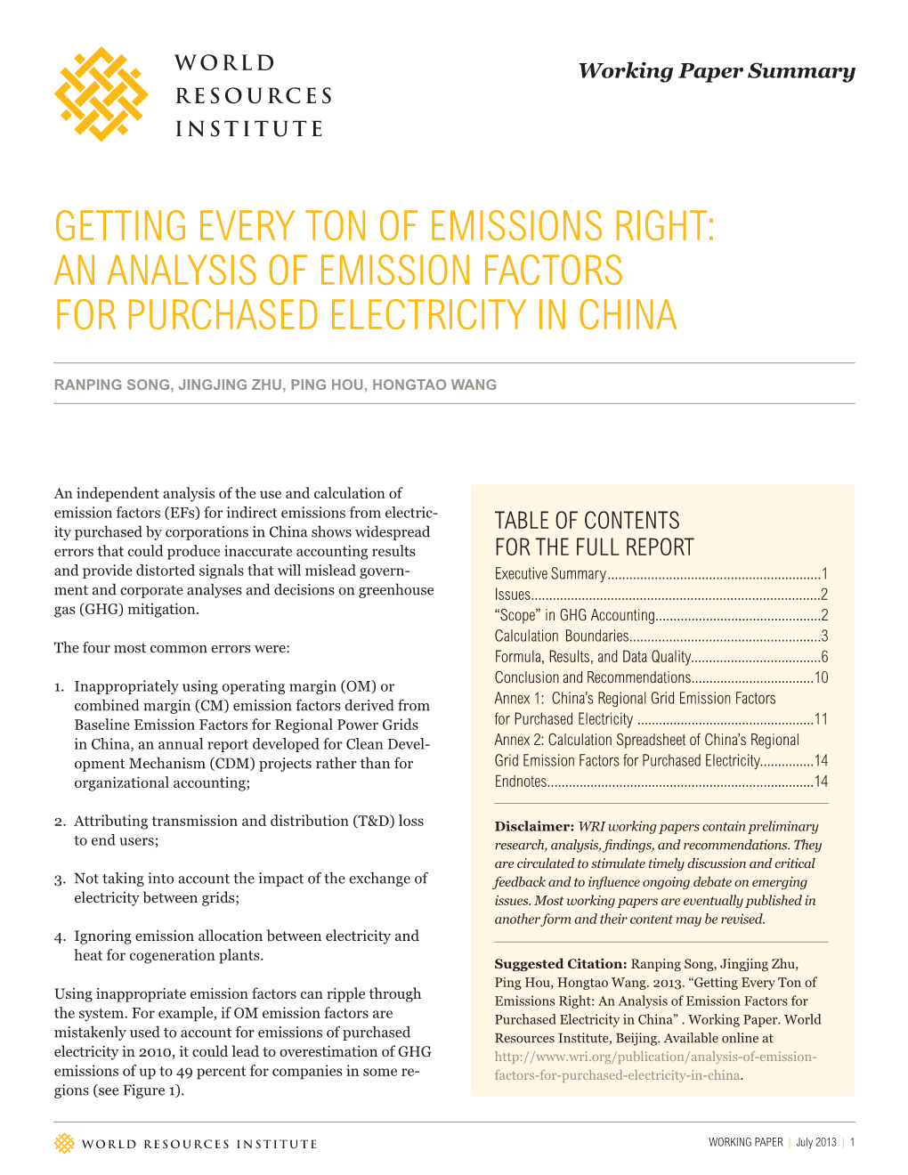 Getting Every Ton of Emissions Right: an Analysis of Emission Factors for Purchased Electricity in China