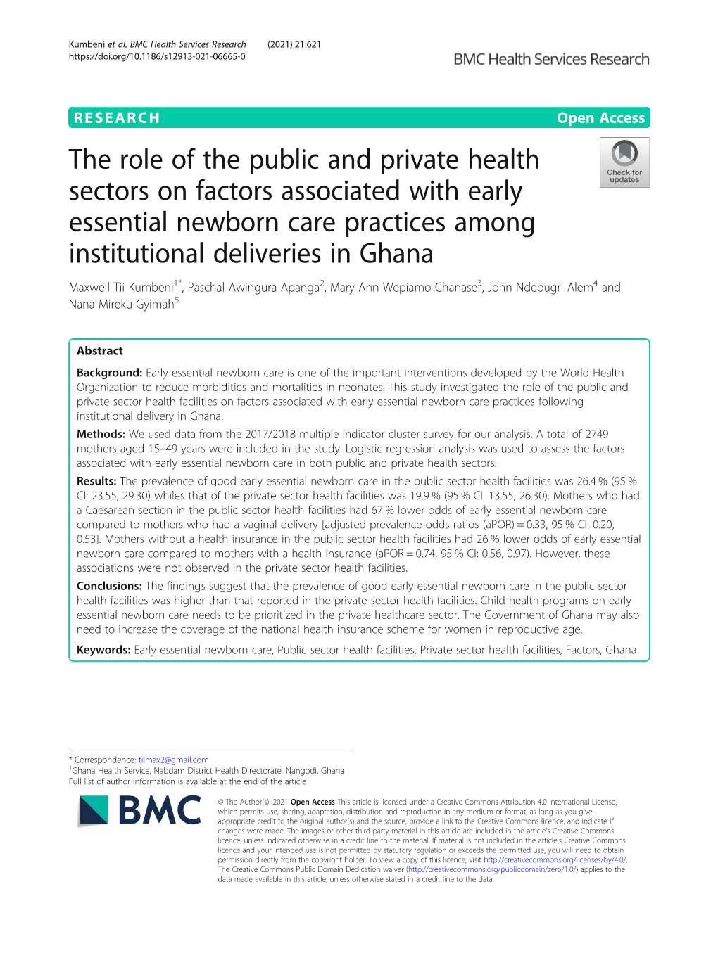 The Role of the Public and Private Health Sectors on Factors Associated