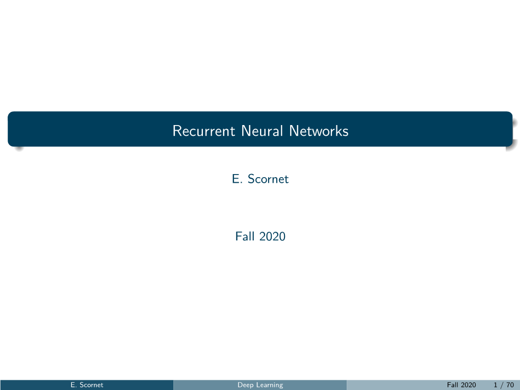 Recurrent Neural Networks