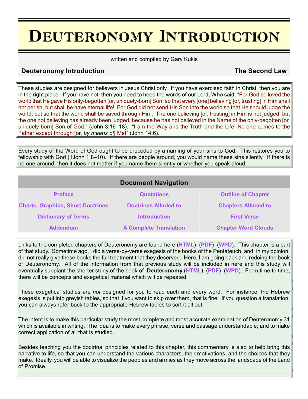 Deuteronomy Introduction