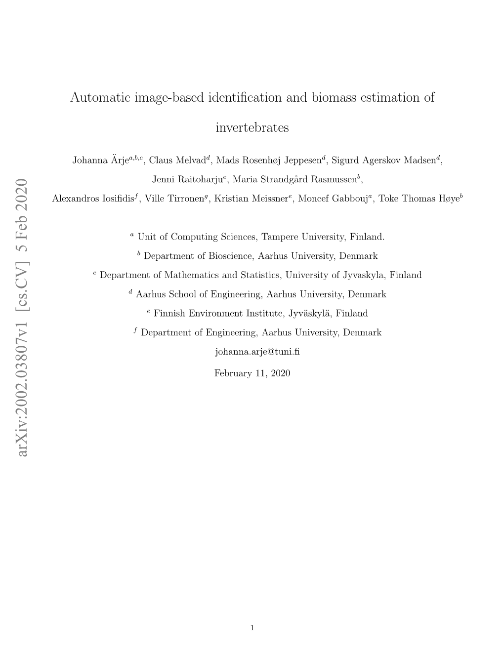 Automatic Image-Based Identification and Biomass Estimation Of