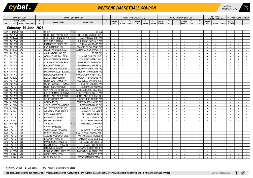 Weekend Basketball Coupon 16/06/2021 10:04 1 / 2