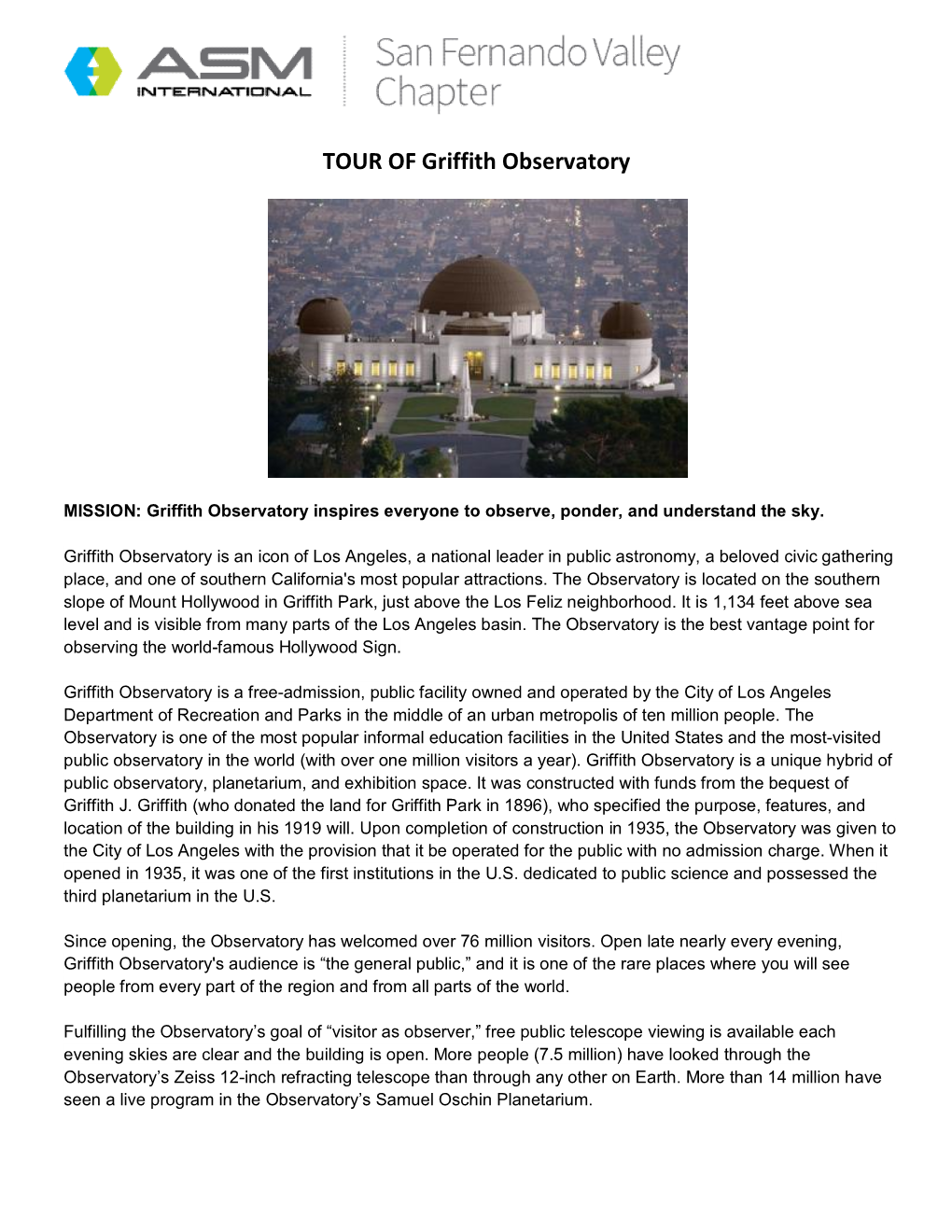 TOUR of Griffith Observatory