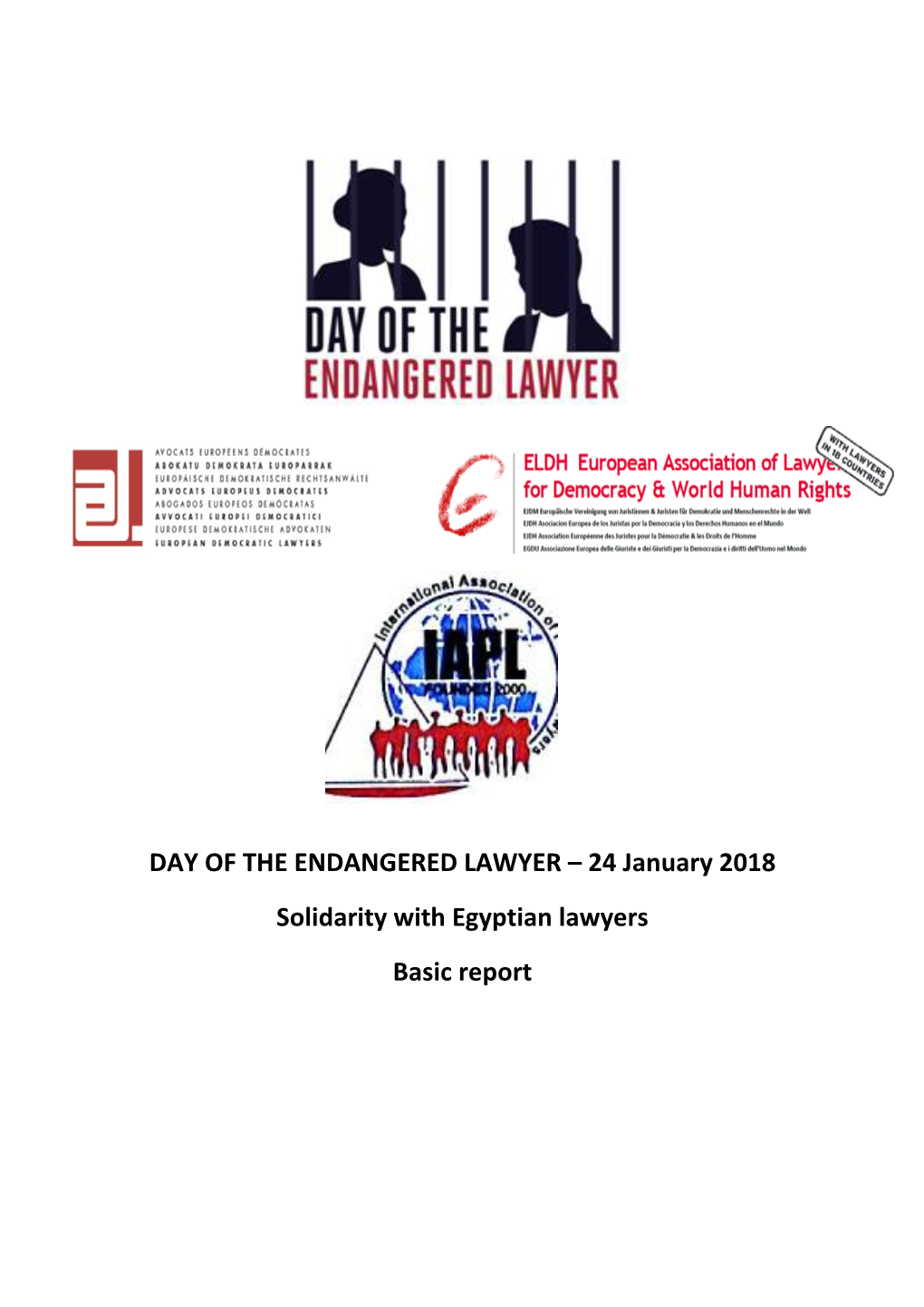 DAY of the ENDANGERED LAWYER – 24 January 2018 Solidarity with Egyptian Lawyers Basic Report