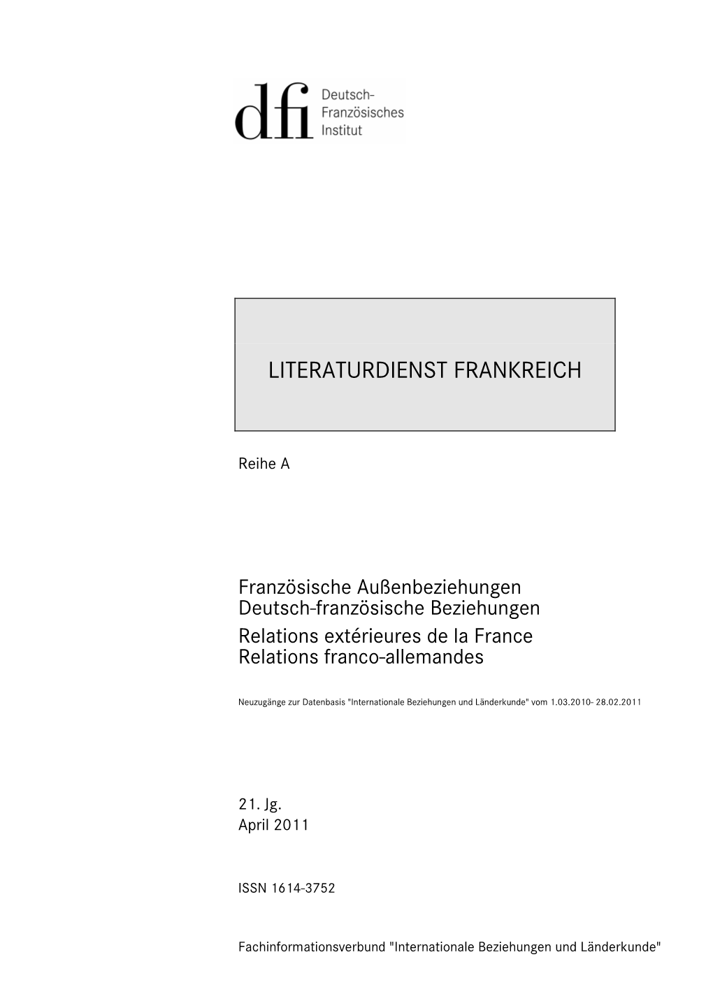 Literaturdienst Frankreich