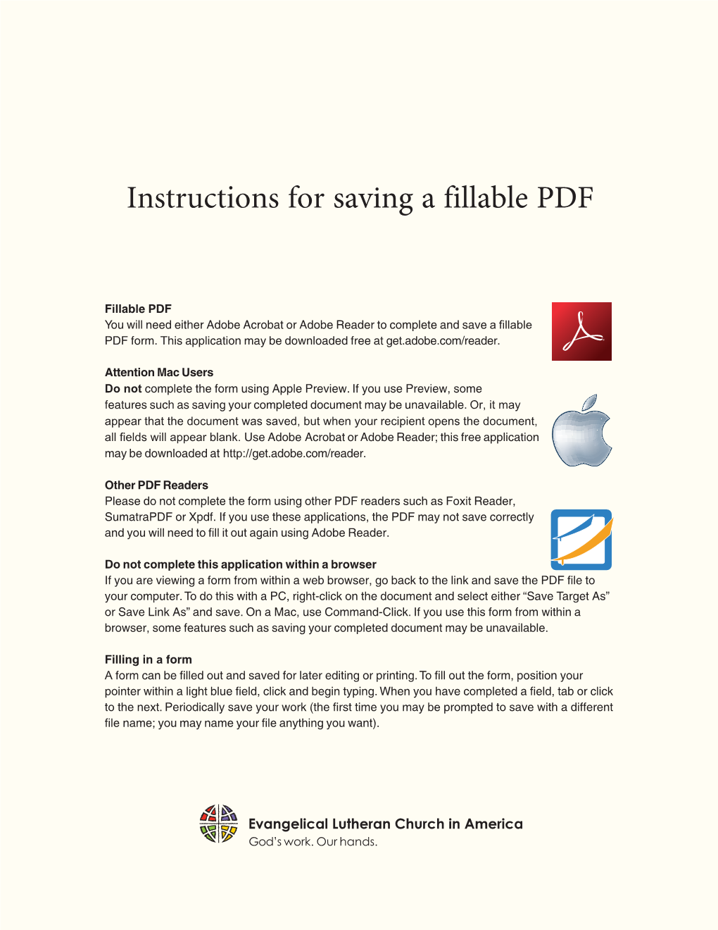 Instructions for Saving a Fillable PDF