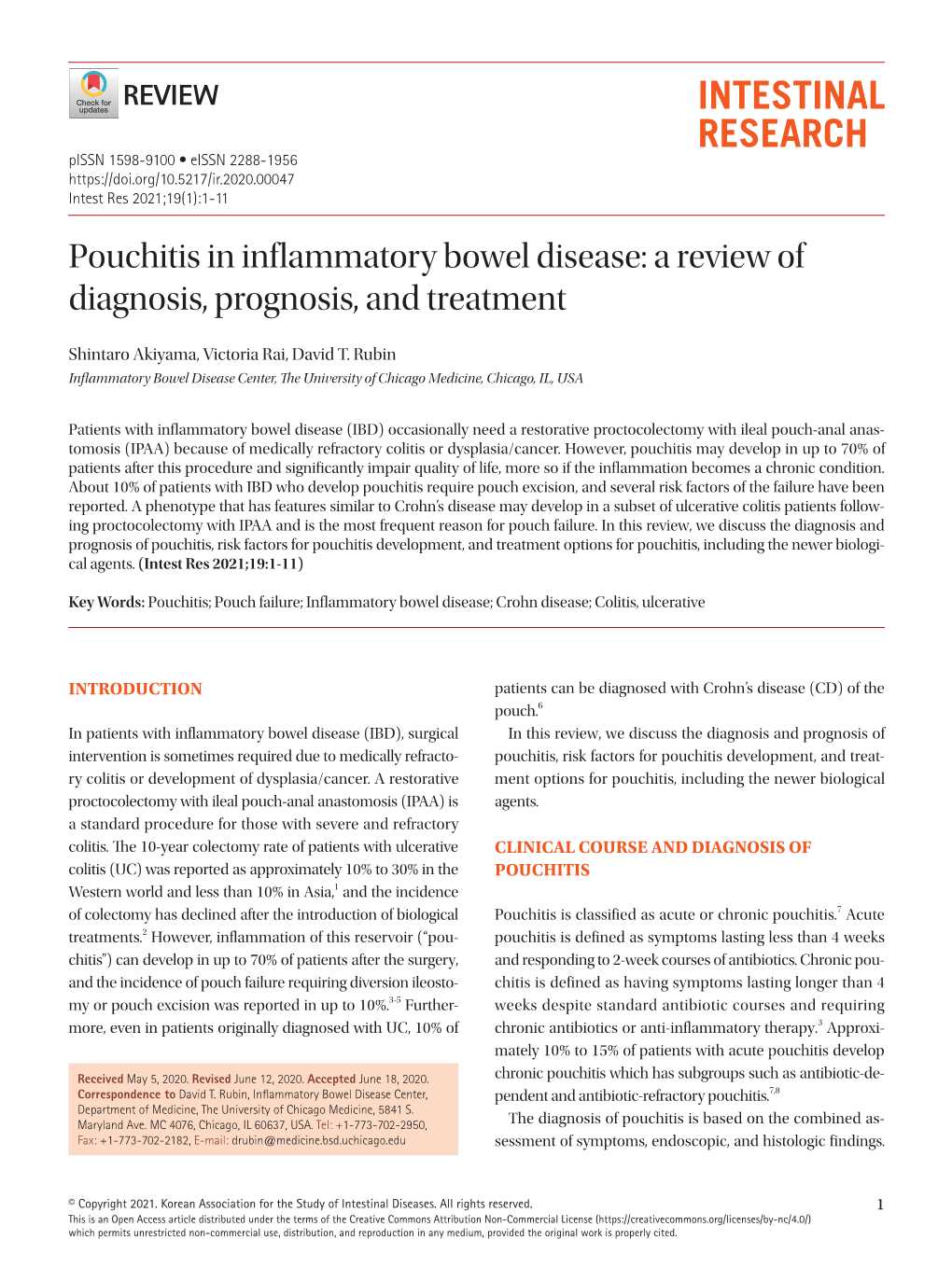 Pouchitis in Inflammatory Bowel Disease: a Review of Diagnosis, Prognosis, and Treatment