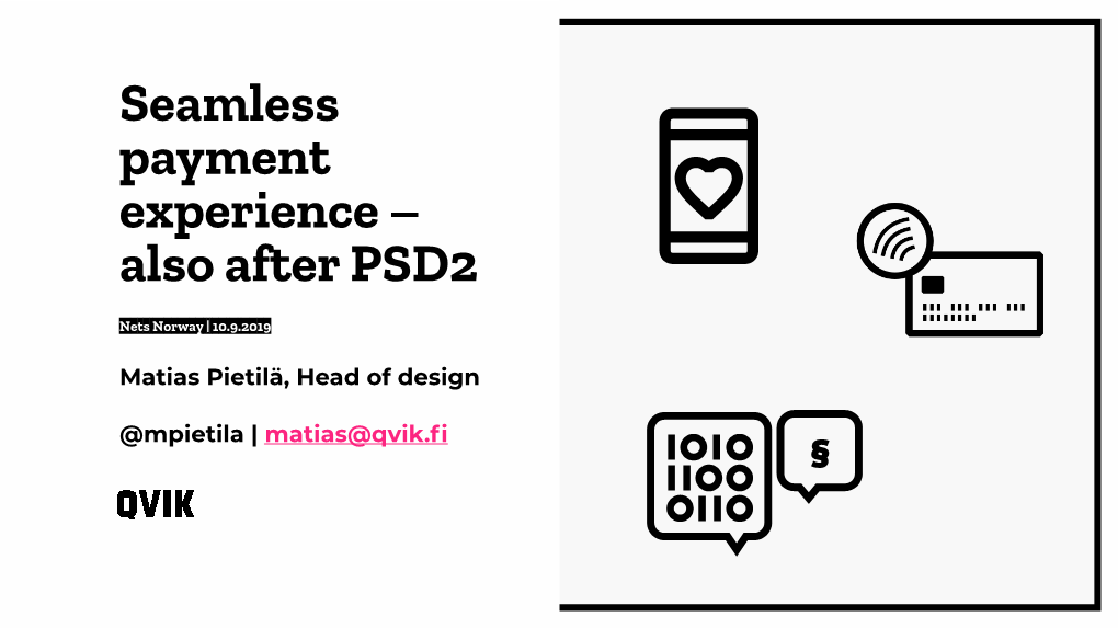 Seamless Payment Experience – Also After PSD2
