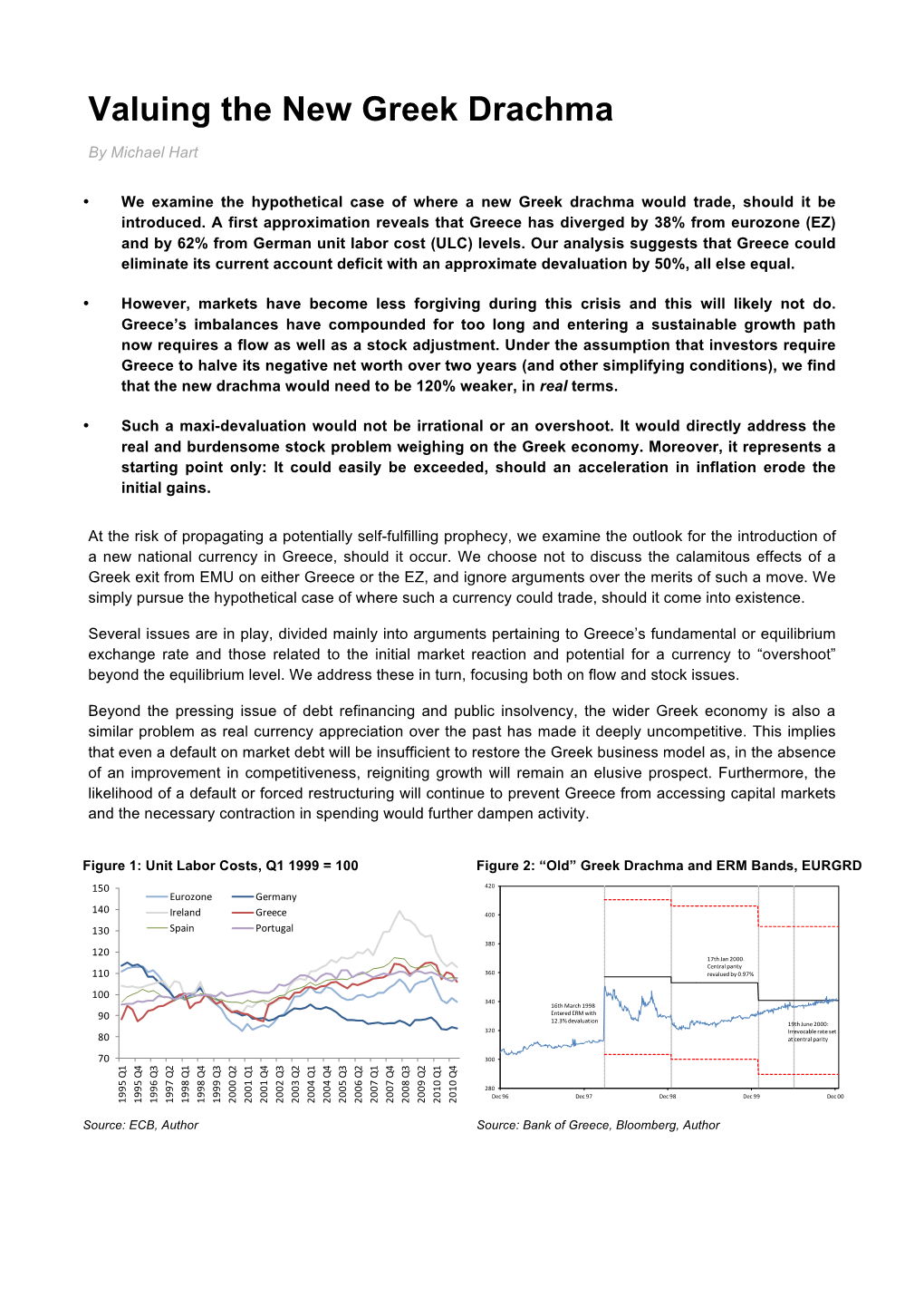 Valuing the New Greek Drachma