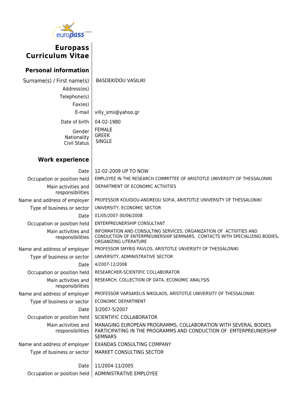 Europass Curriculum Vitae s10