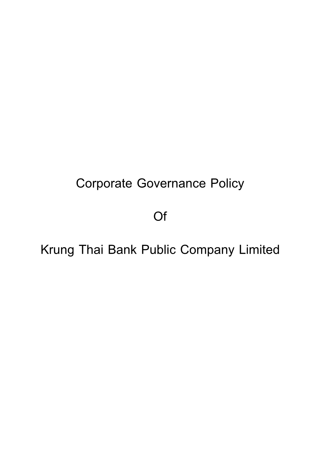 Corporate Governance Policy