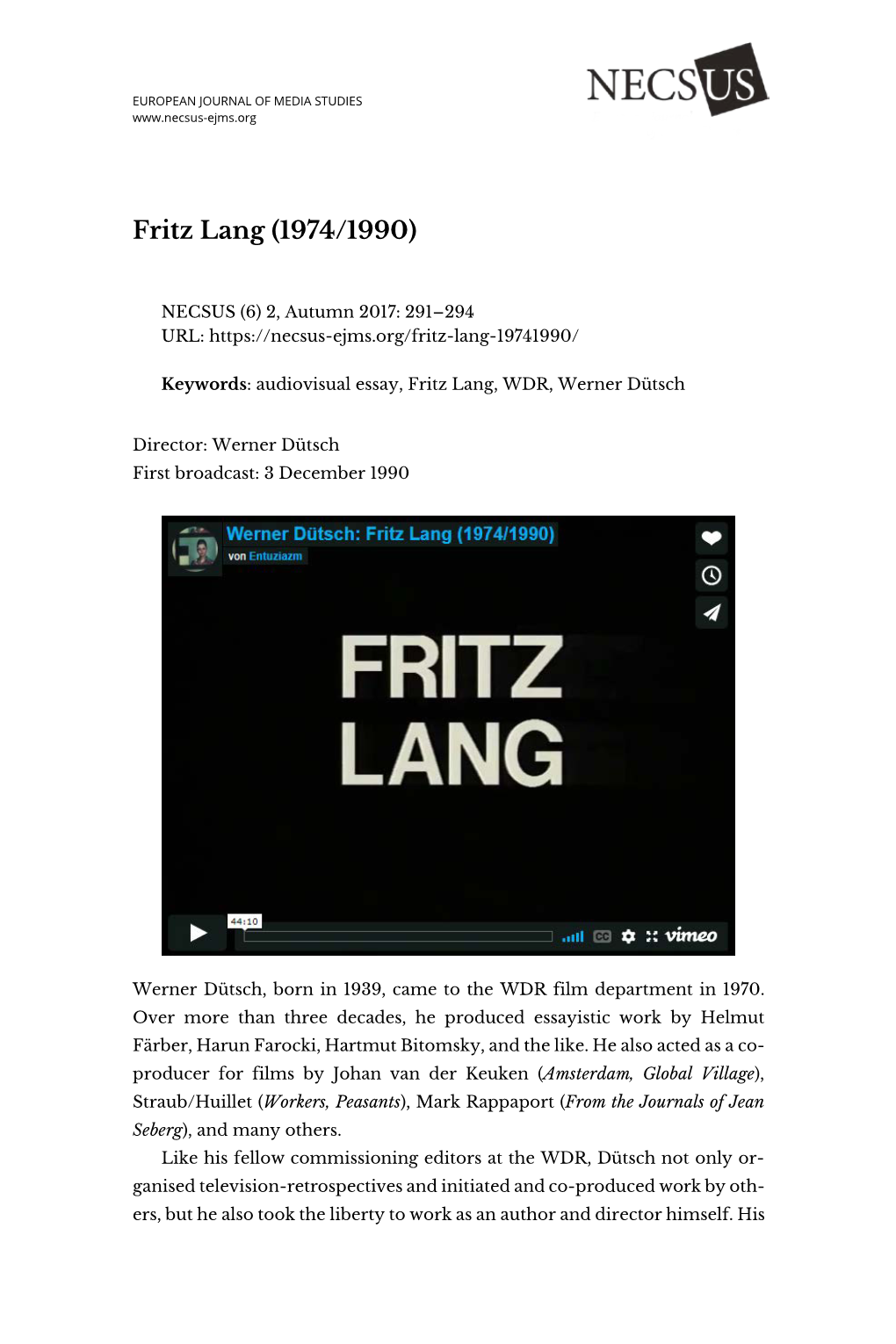Fritz Lang (1974/1990)