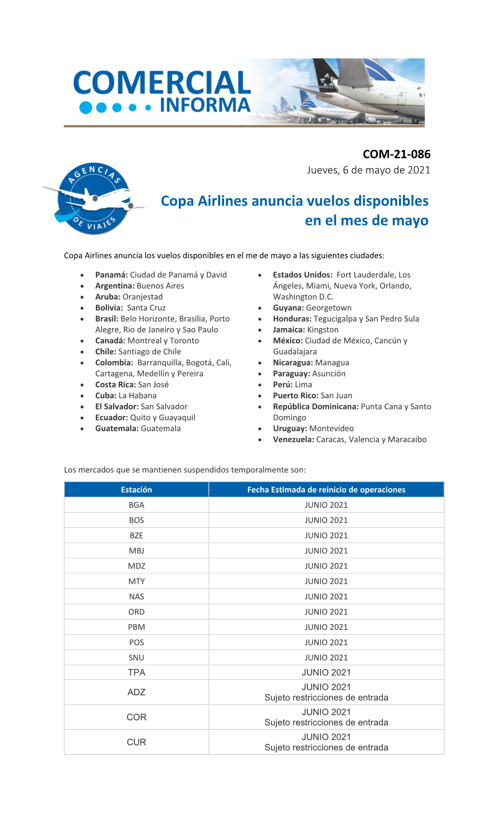 Copa Airlines Anuncia Vuelos Disponibles En El Mes De Mayo