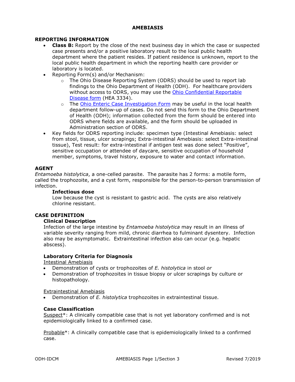 IDCM Section 3: Amebiasis