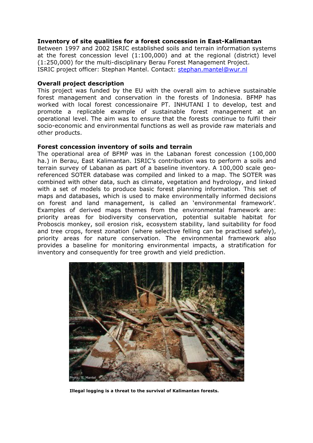 Berau Forest Management Project (BFMP)
