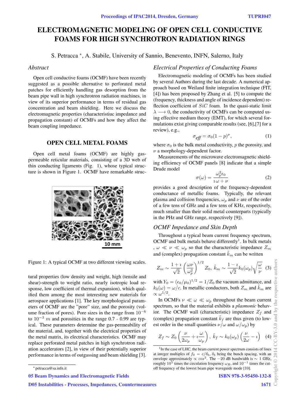 Electromagnetic Modeling of Open Cell Conductive Foams for High Synchrotron Radiation Rings