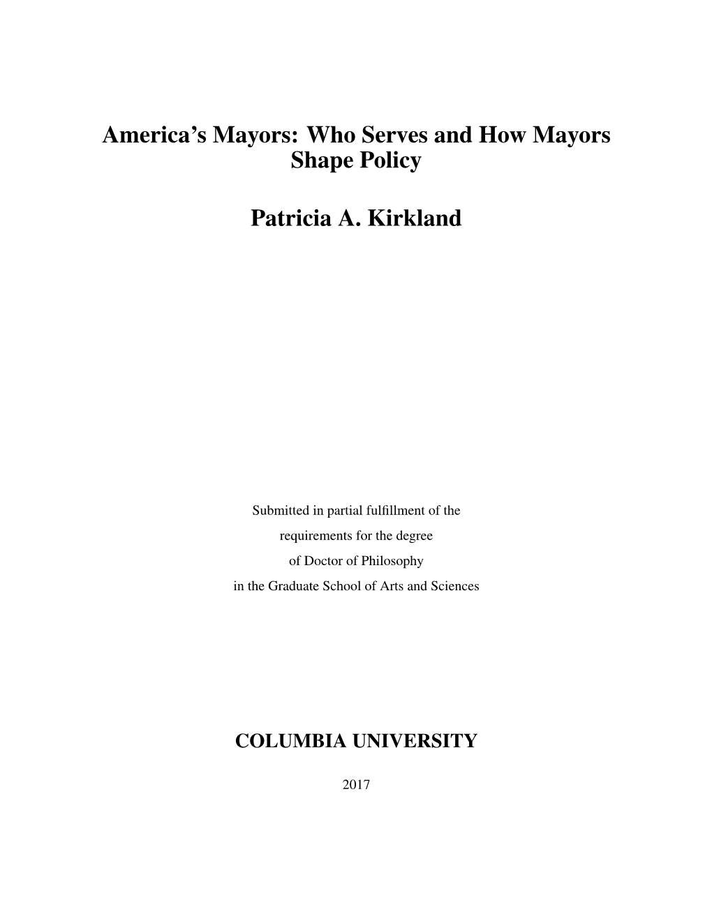 America's Mayors