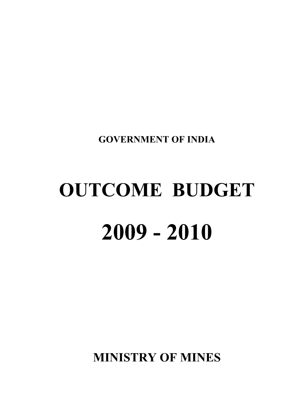 Outcome Budget