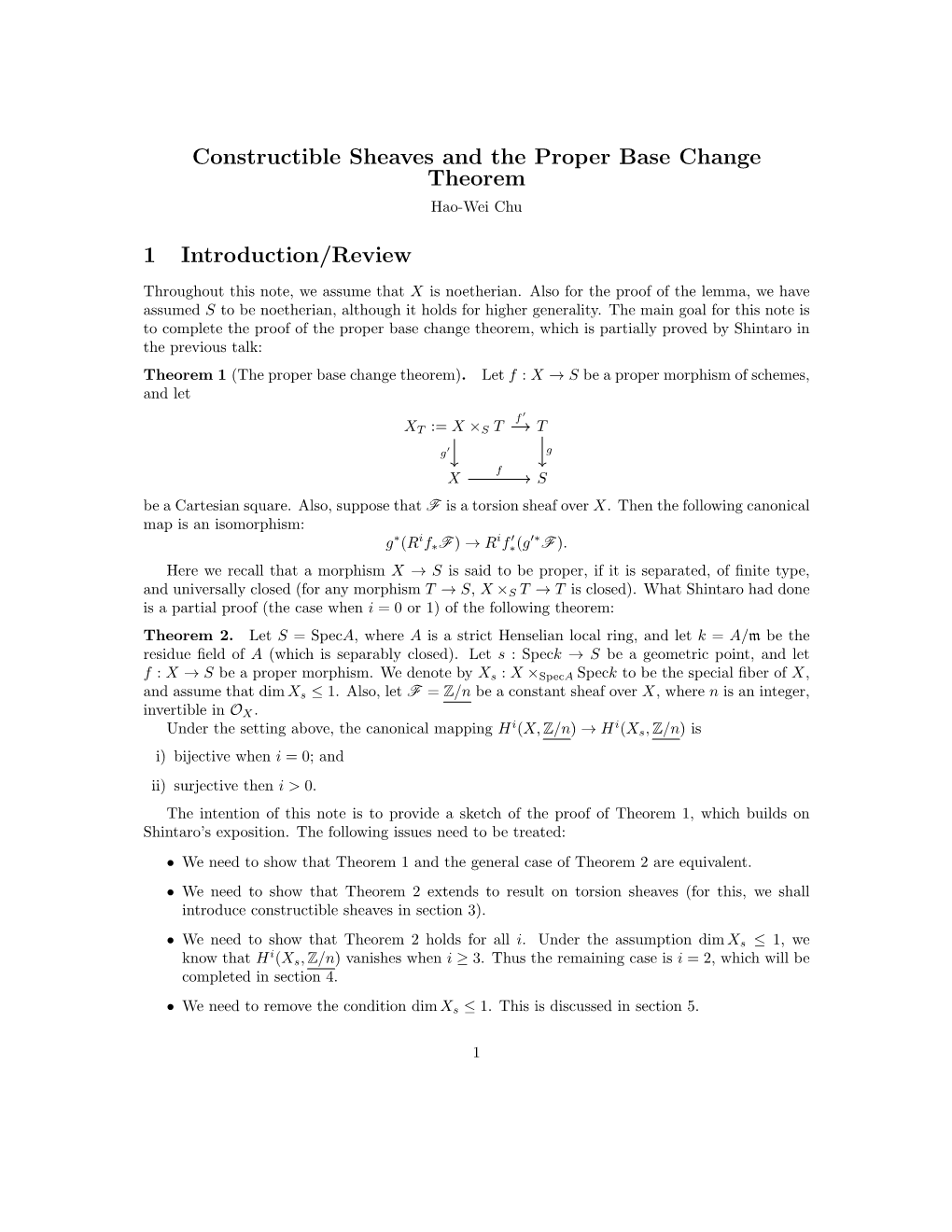 Constructible Sheaves and the Proper Base Change Theorem 1