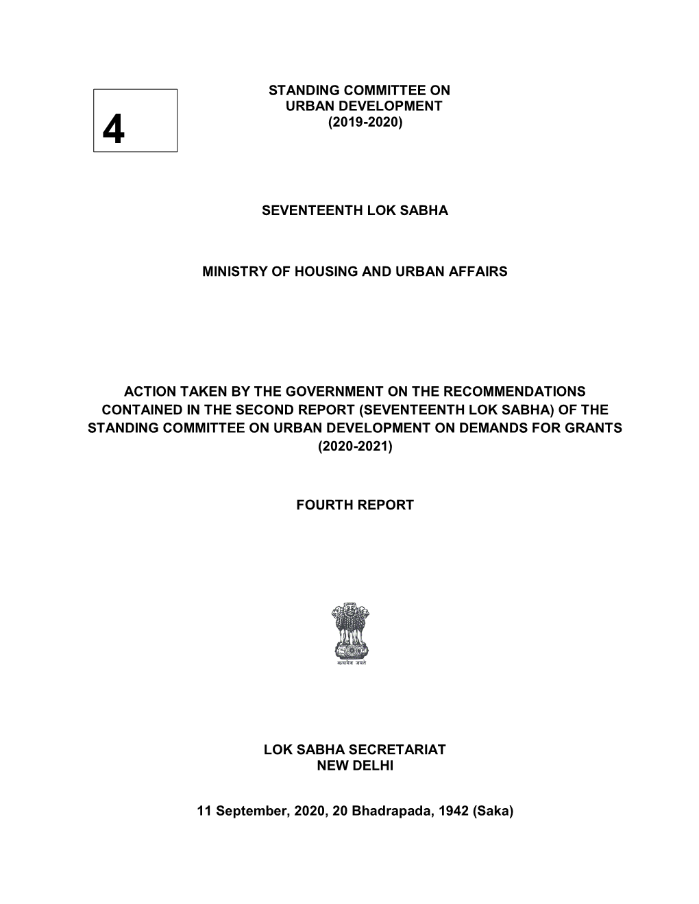 Standing Committee on Urban Development (2019-2020)